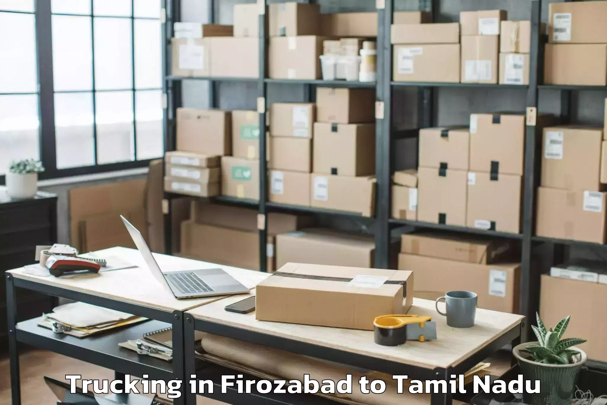 Hassle-Free Firozabad to Manachanallur Trucking